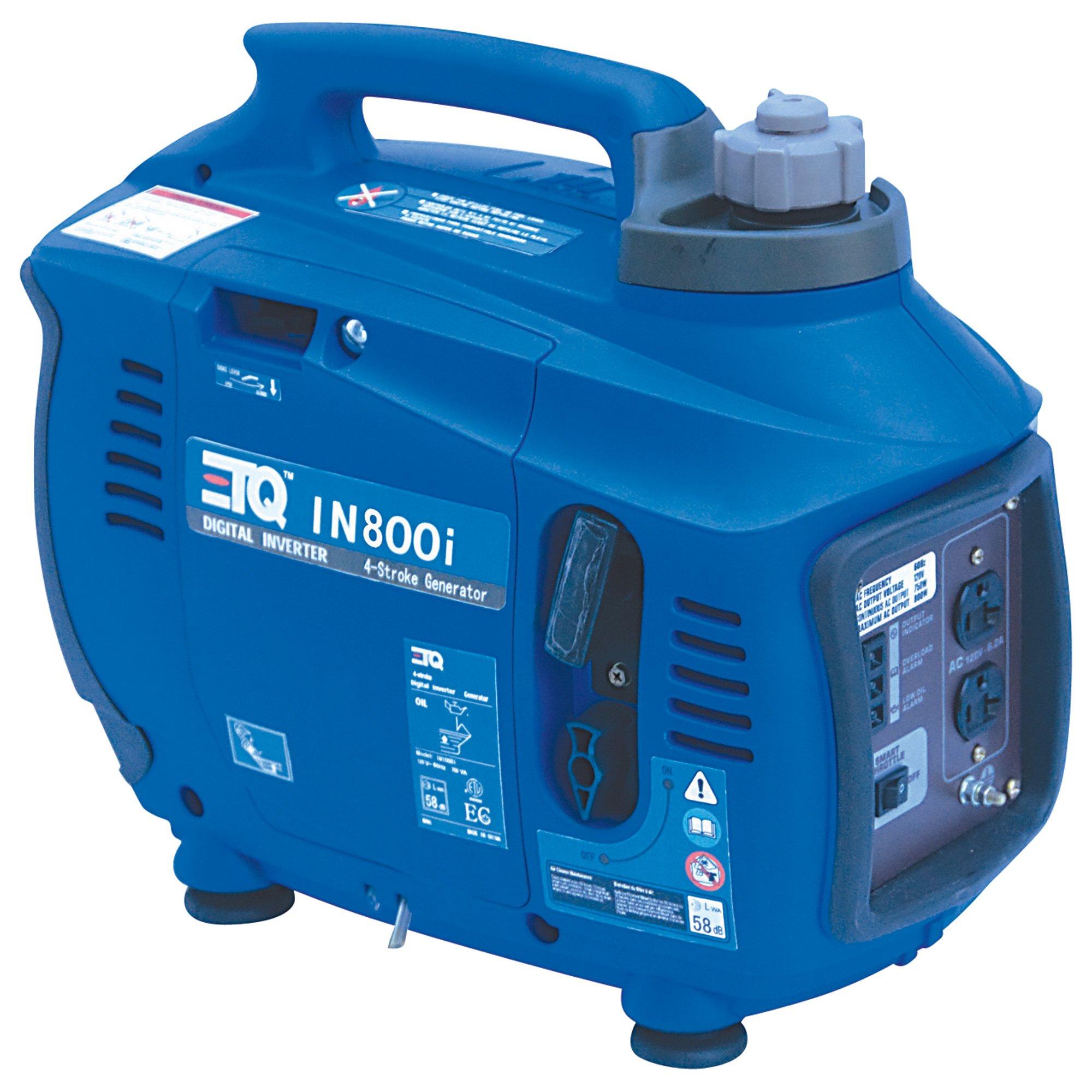ETQ Portable Digital Inverter Generator — 800 Surge Watts, 750 Rated Watts, Gasoline, 2 HP OHV, Model# IN800i